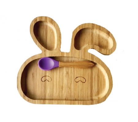 Kiddies & Co Bunny Bamboo Plate - Purple